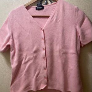 Hampshire Studio Pink Buttoned Crop Top